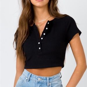 Princess Polly cropped button down top